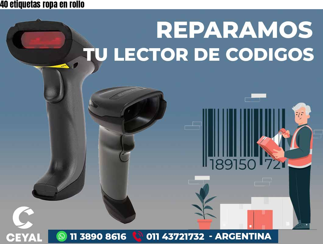 40 etiquetas ropa en rollo