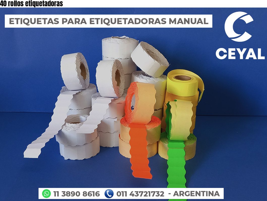 40 rollos etiquetadoras