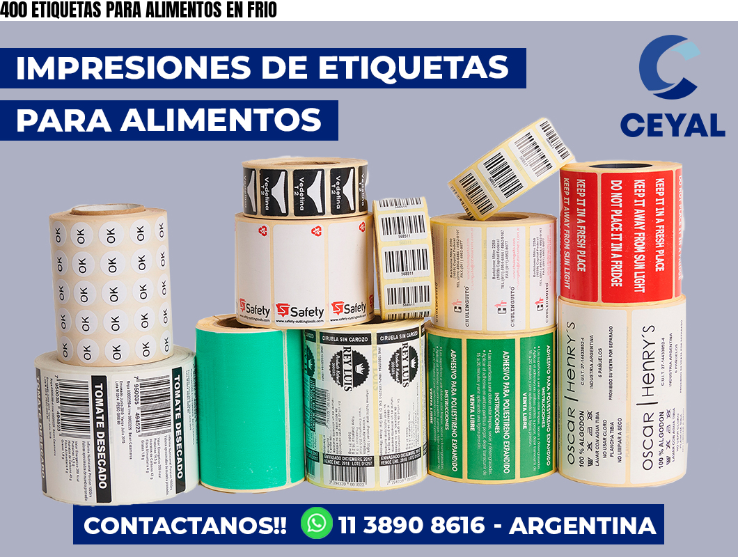 400 ETIQUETAS PARA ALIMENTOS EN FRIO