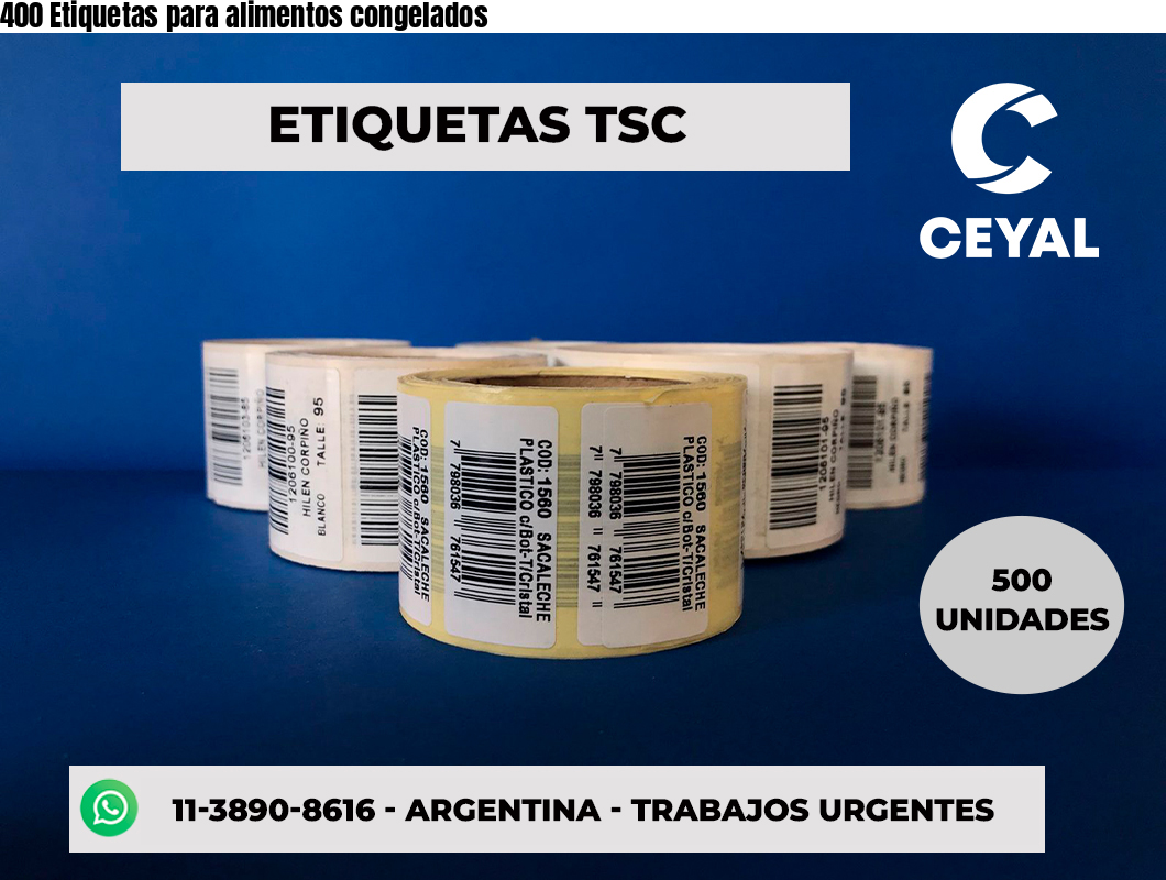 400 Etiquetas para alimentos congelados