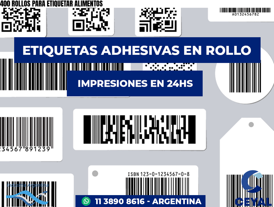400 ROLLOS PARA ETIQUETAR ALIMENTOS