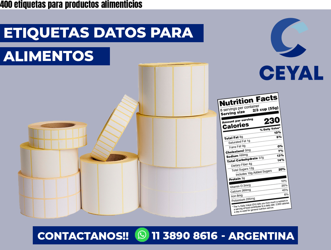 400 etiquetas para productos alimenticios