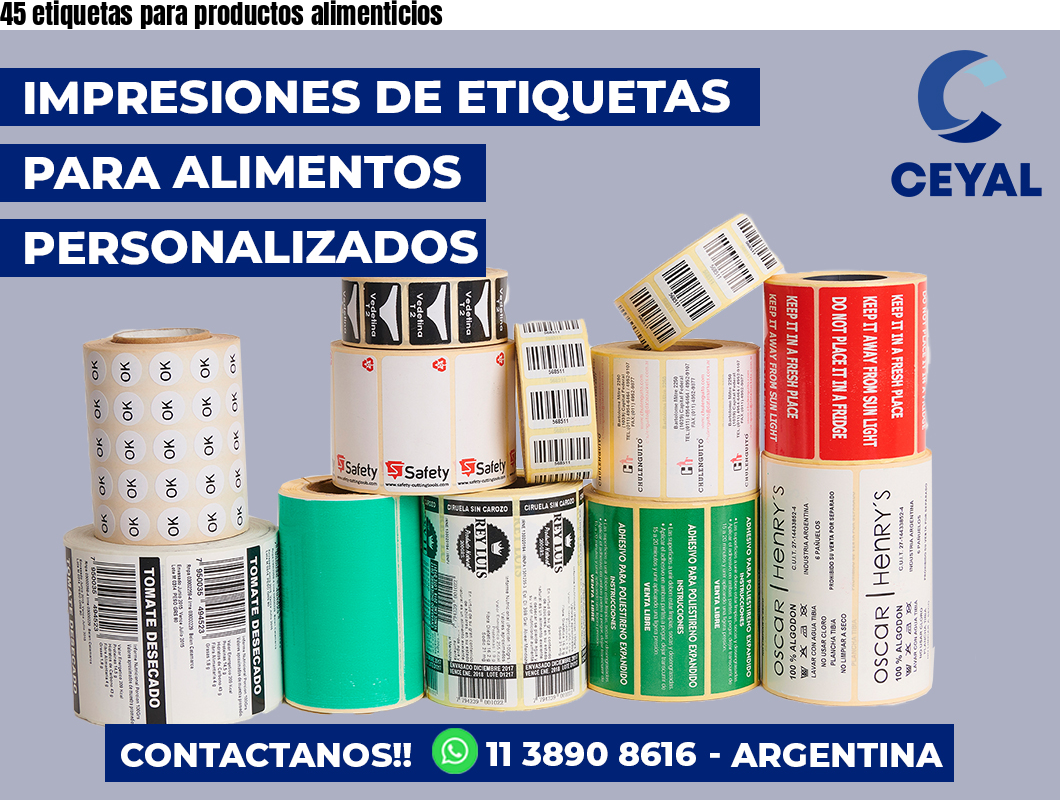 45 etiquetas para productos alimenticios