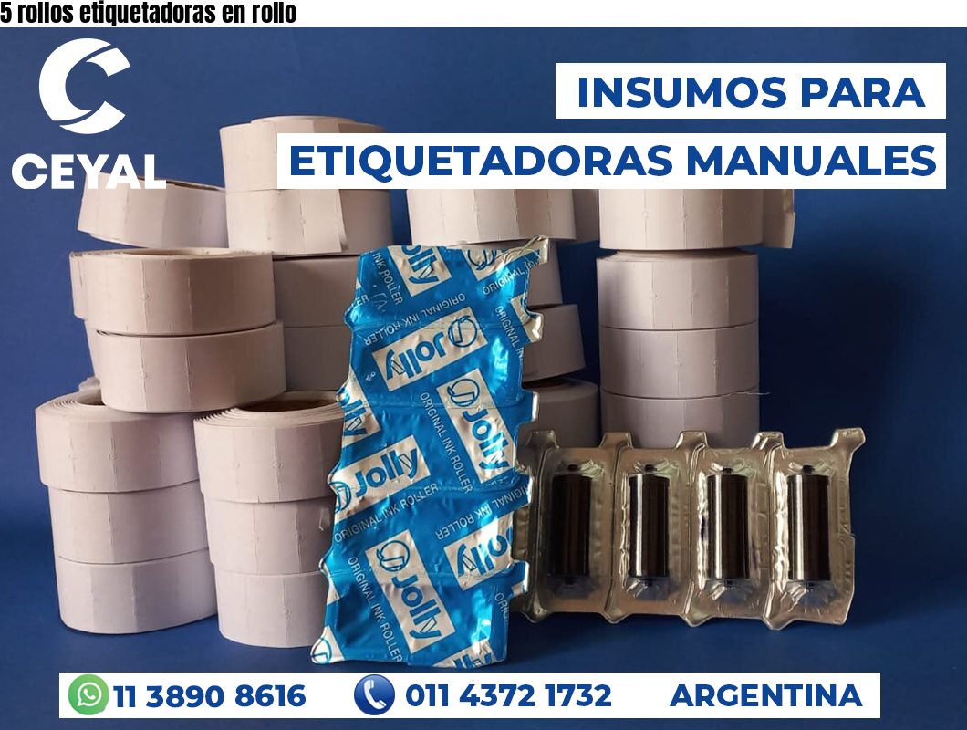 5 rollos etiquetadoras en rollo