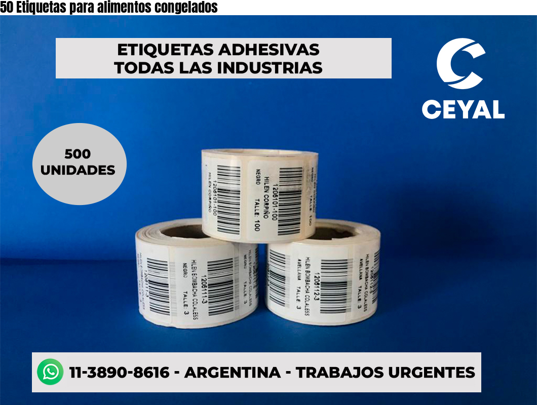 50 Etiquetas para alimentos congelados