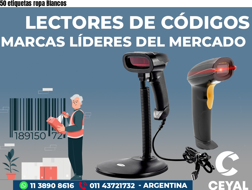 50 etiquetas ropa Blancos