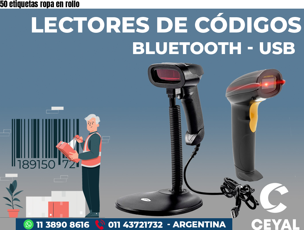 50 etiquetas ropa en rollo