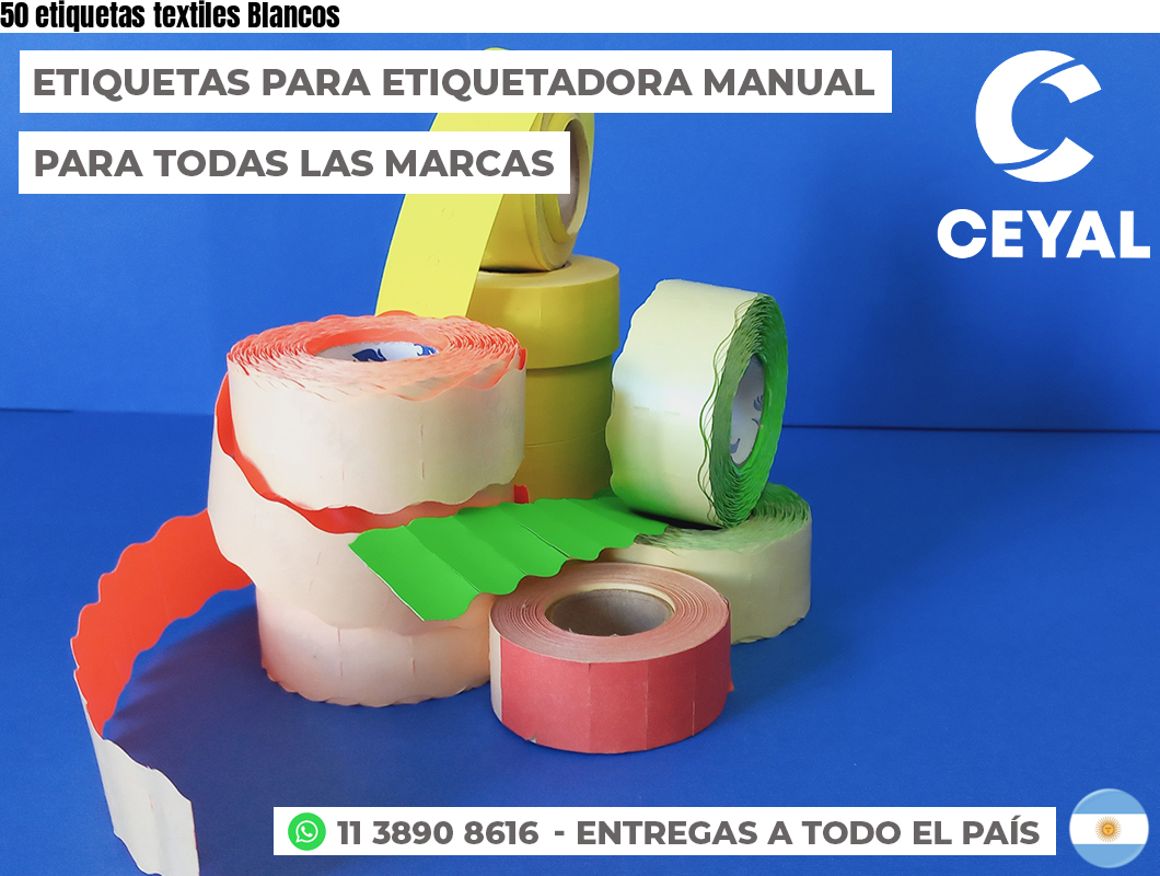 50 etiquetas textiles Blancos