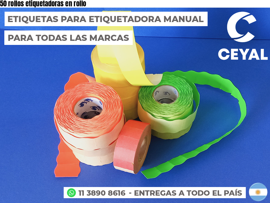 50 rollos etiquetadoras en rollo