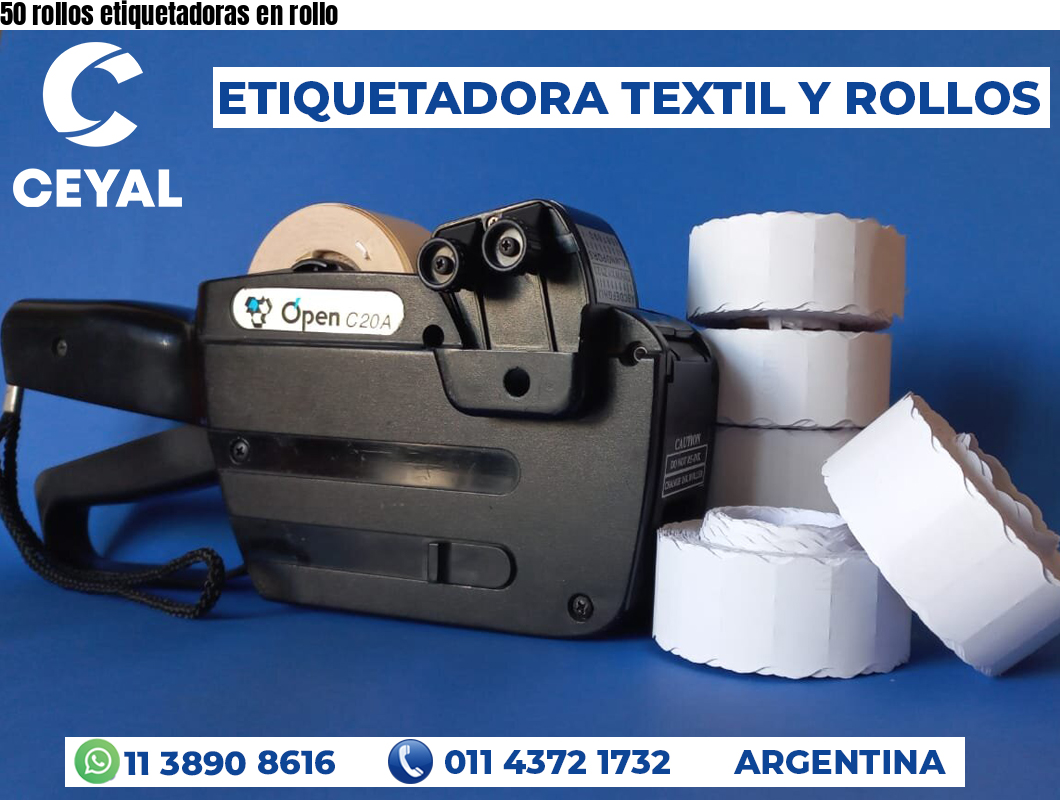 50 rollos etiquetadoras en rollo