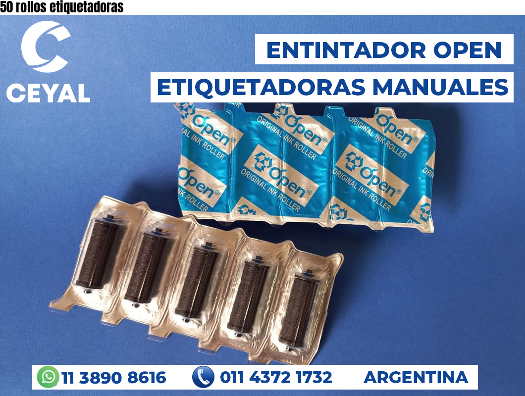 50 rollos etiquetadoras