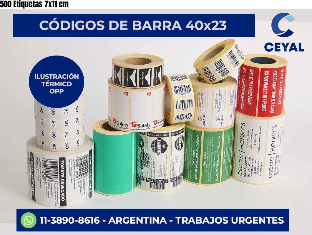 500 Etiquetas 7×11 cm