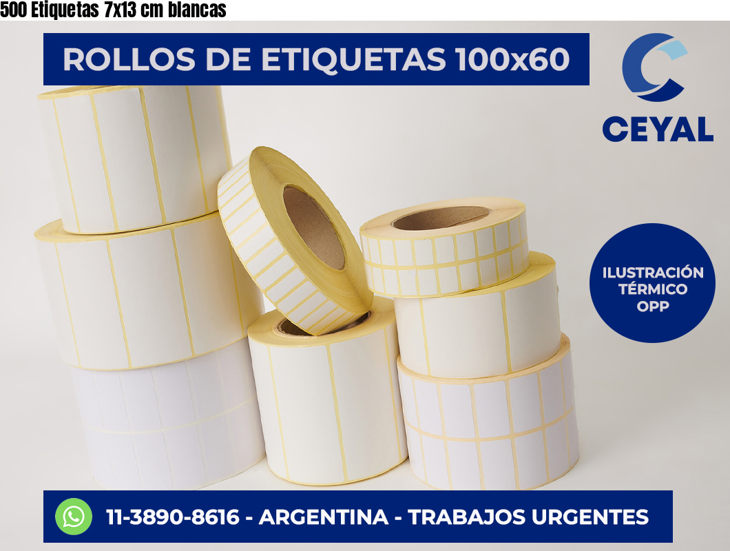 500 Etiquetas 7×13 cm blancas