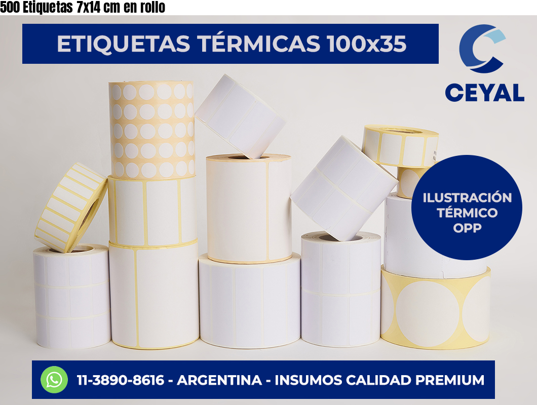 500 Etiquetas 7×14 cm en rollo