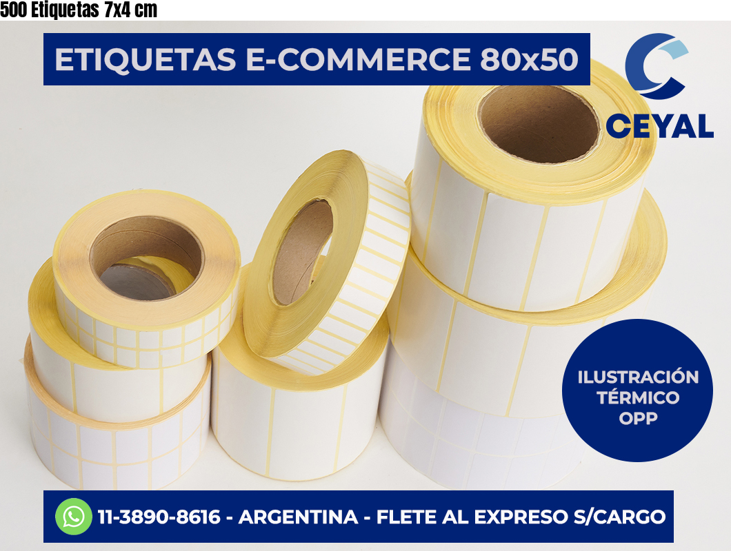 500 Etiquetas 7×4 cm