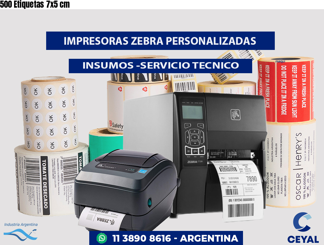 500 Etiquetas 7x5 cm