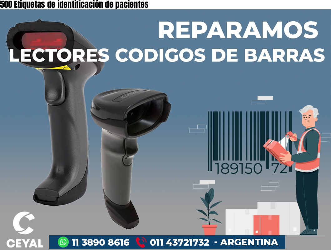500 Etiquetas de identificación de pacientes