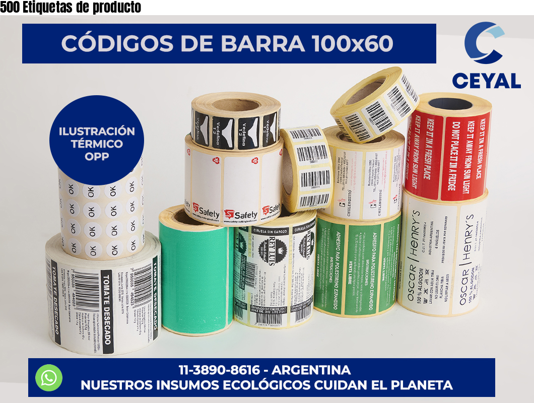 500 Etiquetas de producto