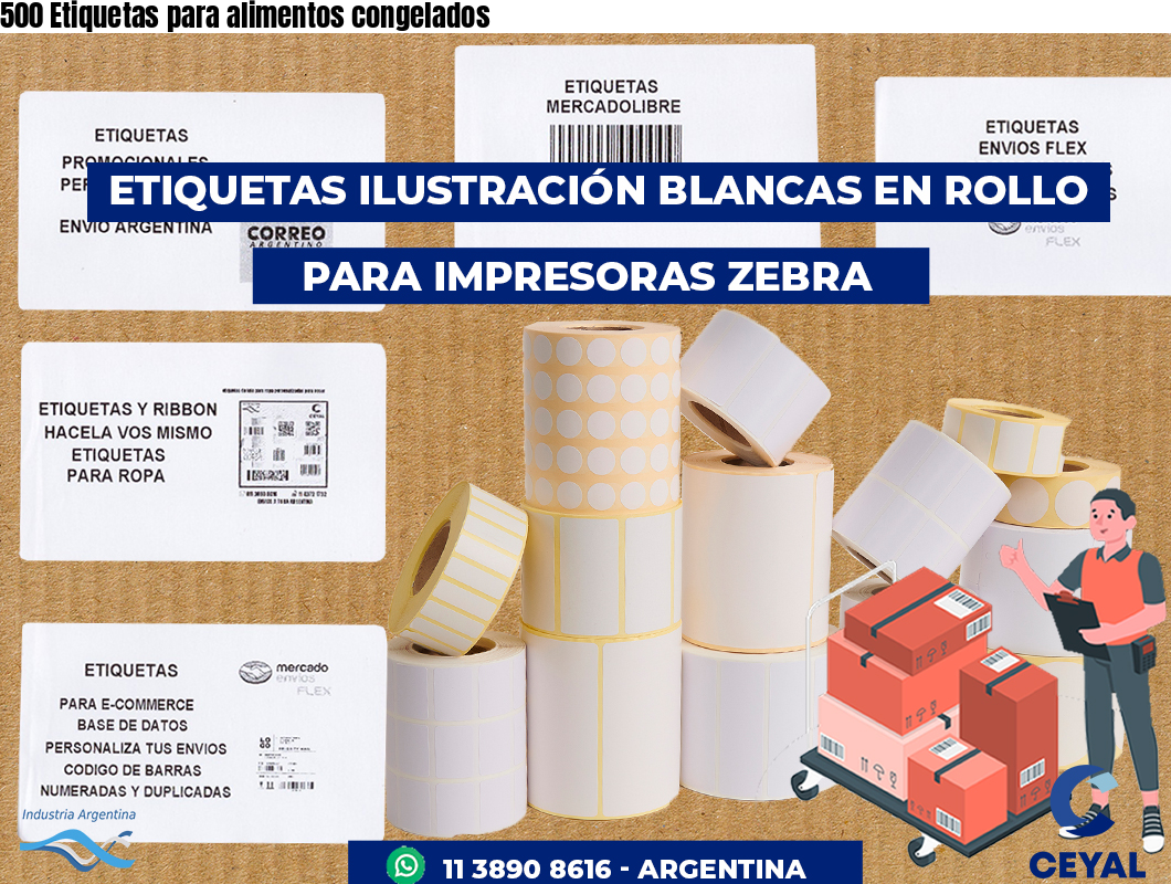 500 Etiquetas para alimentos congelados
