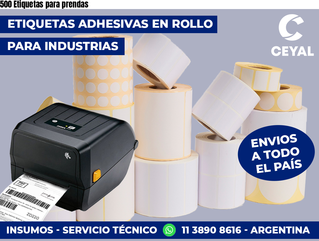 500 Etiquetas para prendas
