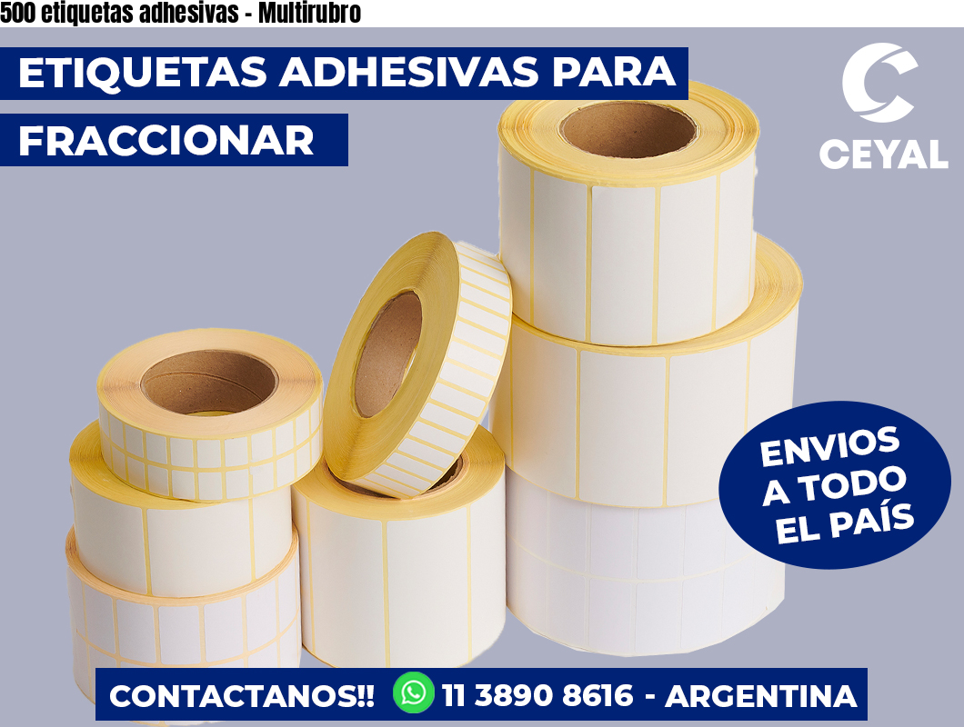 500 etiquetas adhesivas - Multirubro