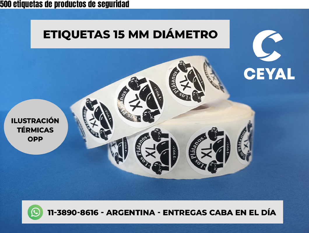 500 etiquetas de productos de seguridad