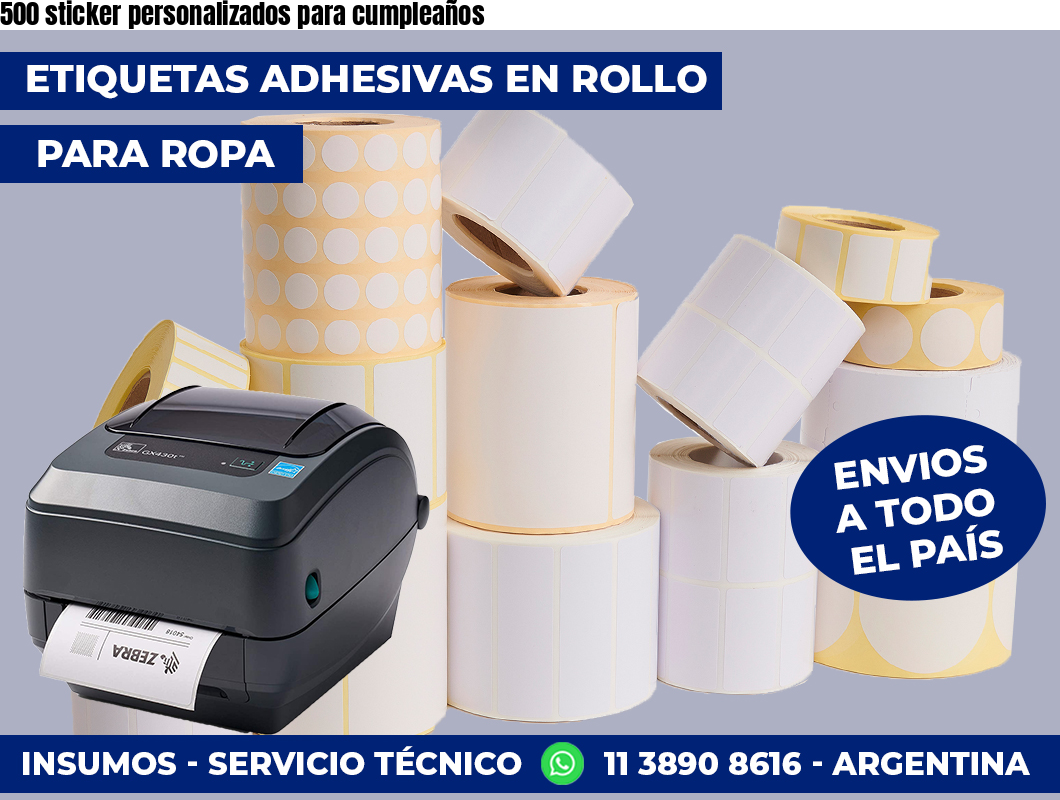 500 sticker personalizados para cumpleaños