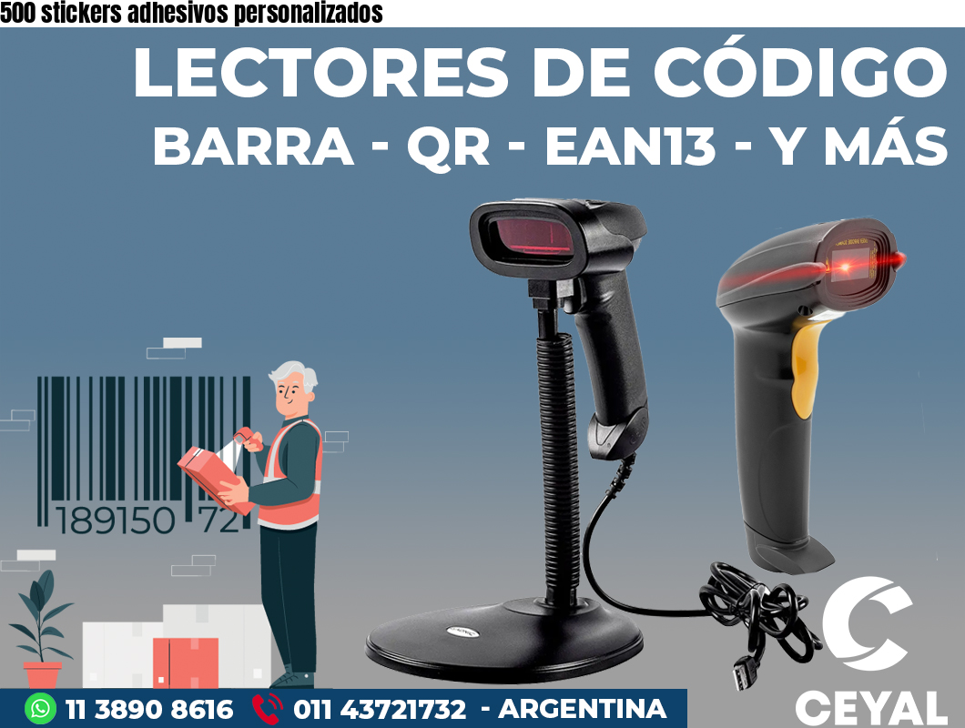 500 stickers adhesivos personalizados