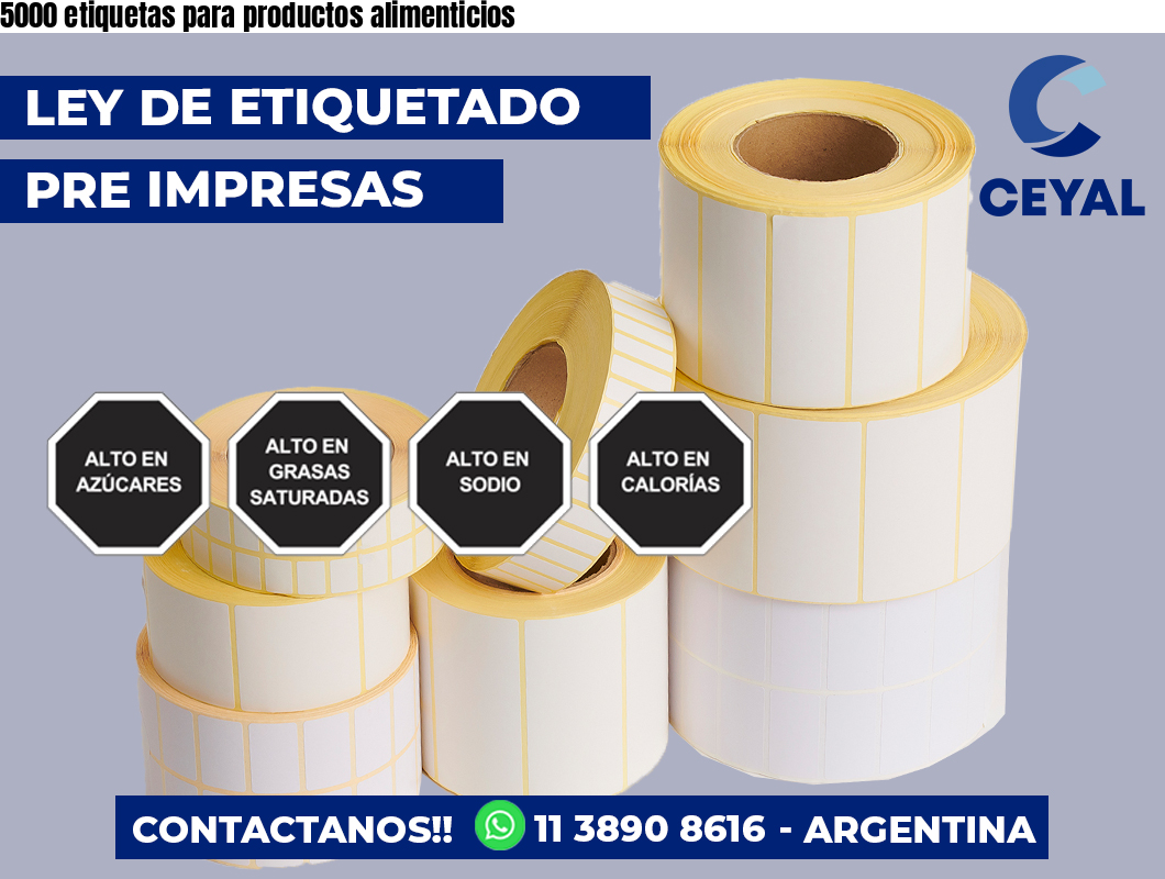 5000 etiquetas para productos alimenticios