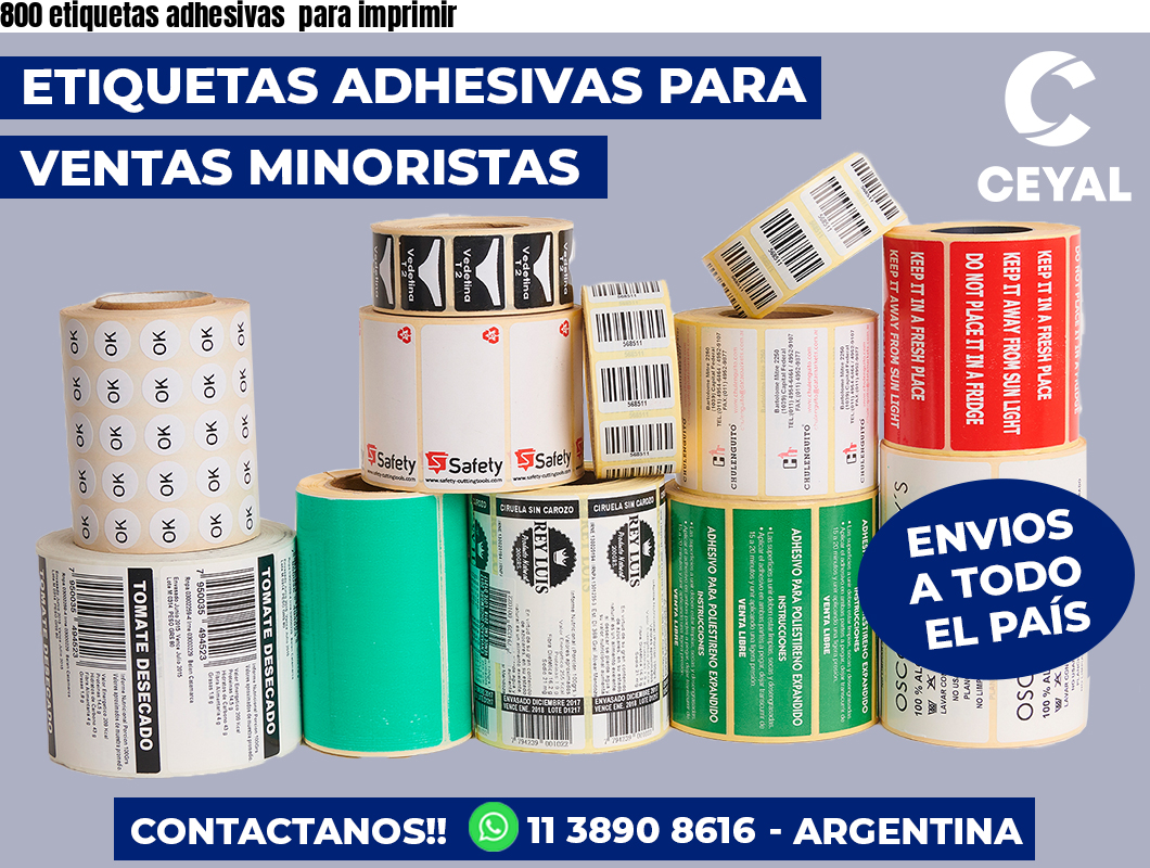 800 etiquetas adhesivas  para imprimir