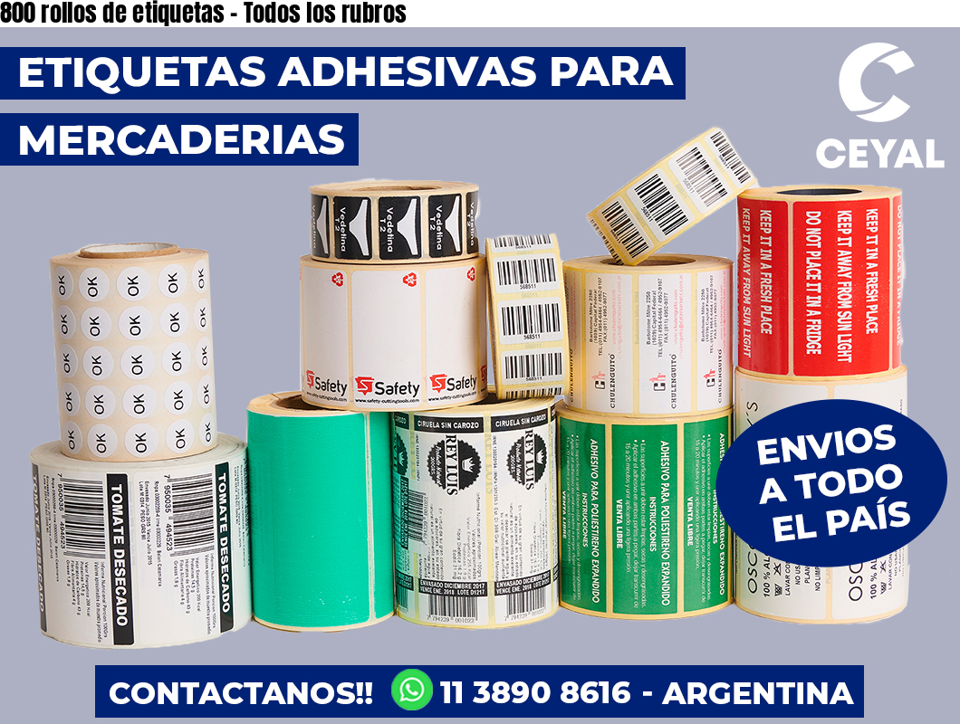 800 rollos de etiquetas - Todos los rubros