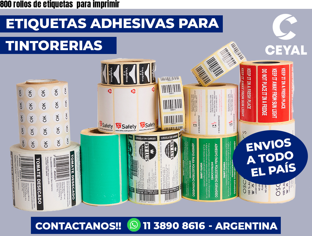 800 rollos de etiquetas para imprimir
