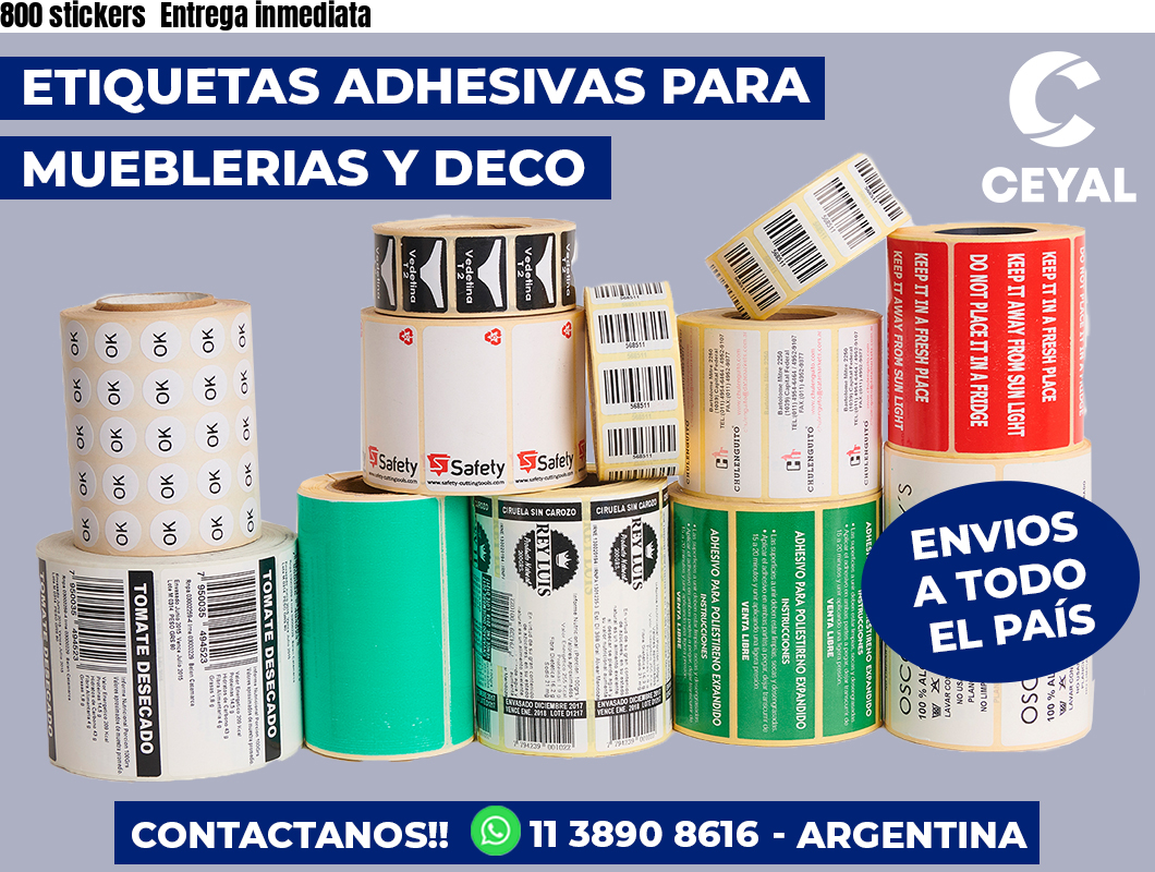 800 stickers  Entrega inmediata