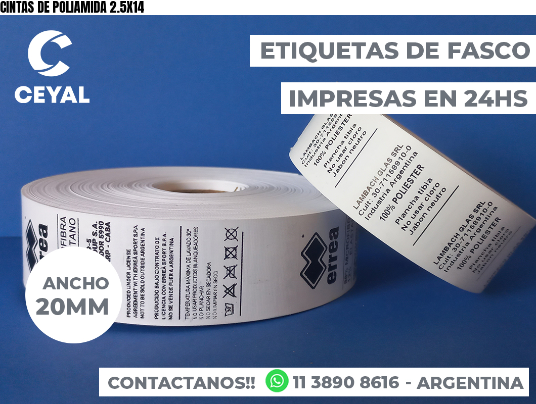 CINTAS DE POLIAMIDA 2.5X14