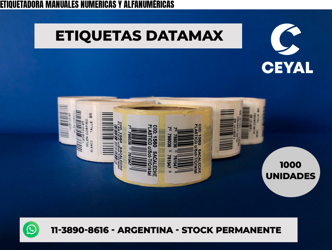 ETIQUETADORA MANUALES NUMERICAS Y ALFANUMÉRICAS