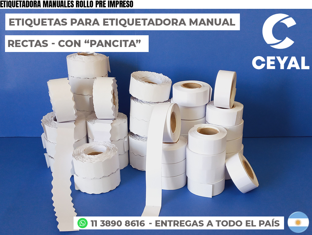 ETIQUETADORA MANUALES ROLLO PRE IMPRESO