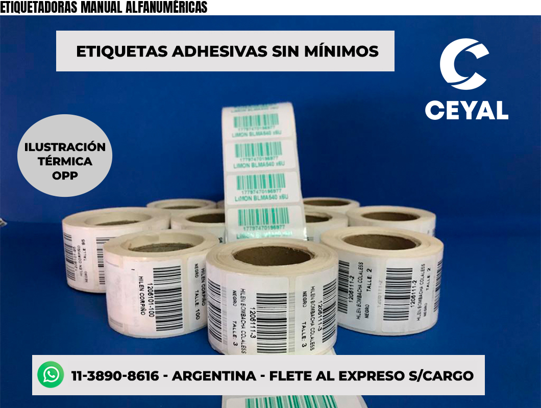 ETIQUETADORAS MANUAL ALFANUMÉRICAS