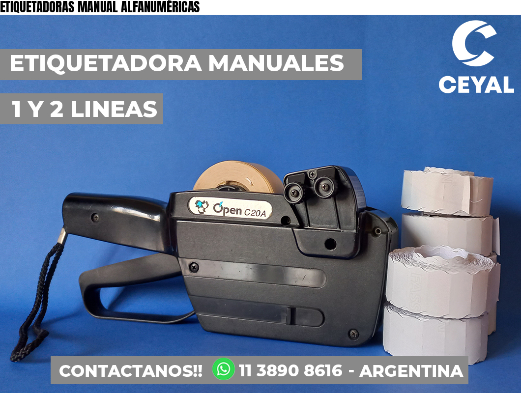ETIQUETADORAS MANUAL ALFANUMÉRICAS