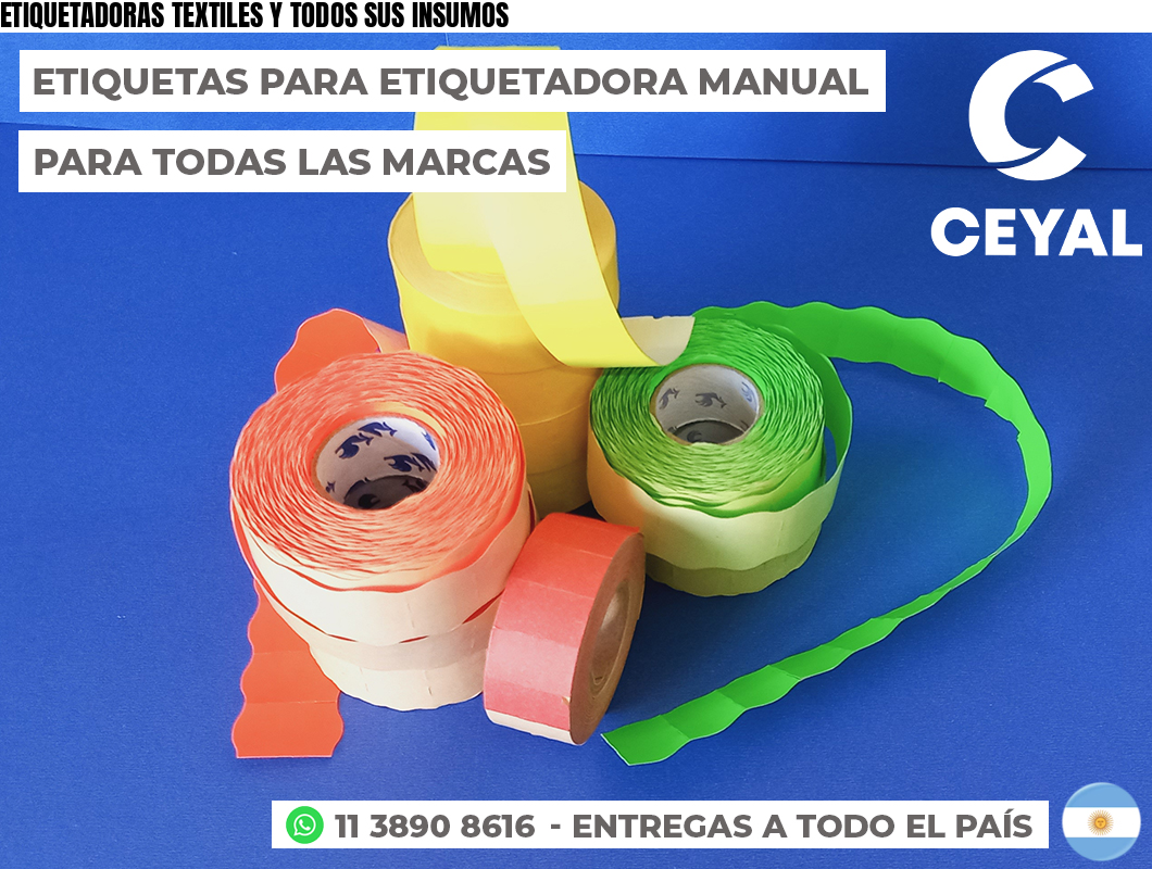 ETIQUETADORAS TEXTILES Y TODOS SUS INSUMOS