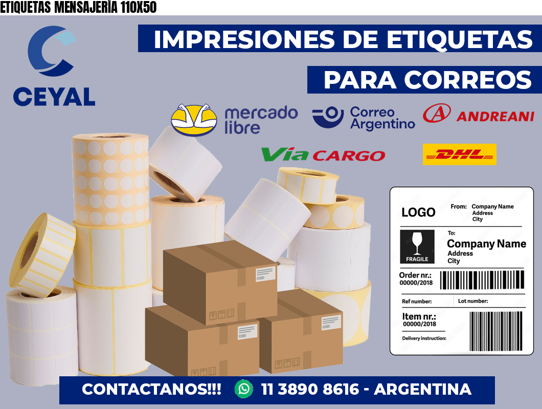 ETIQUETAS MENSAJERÍA 110X50