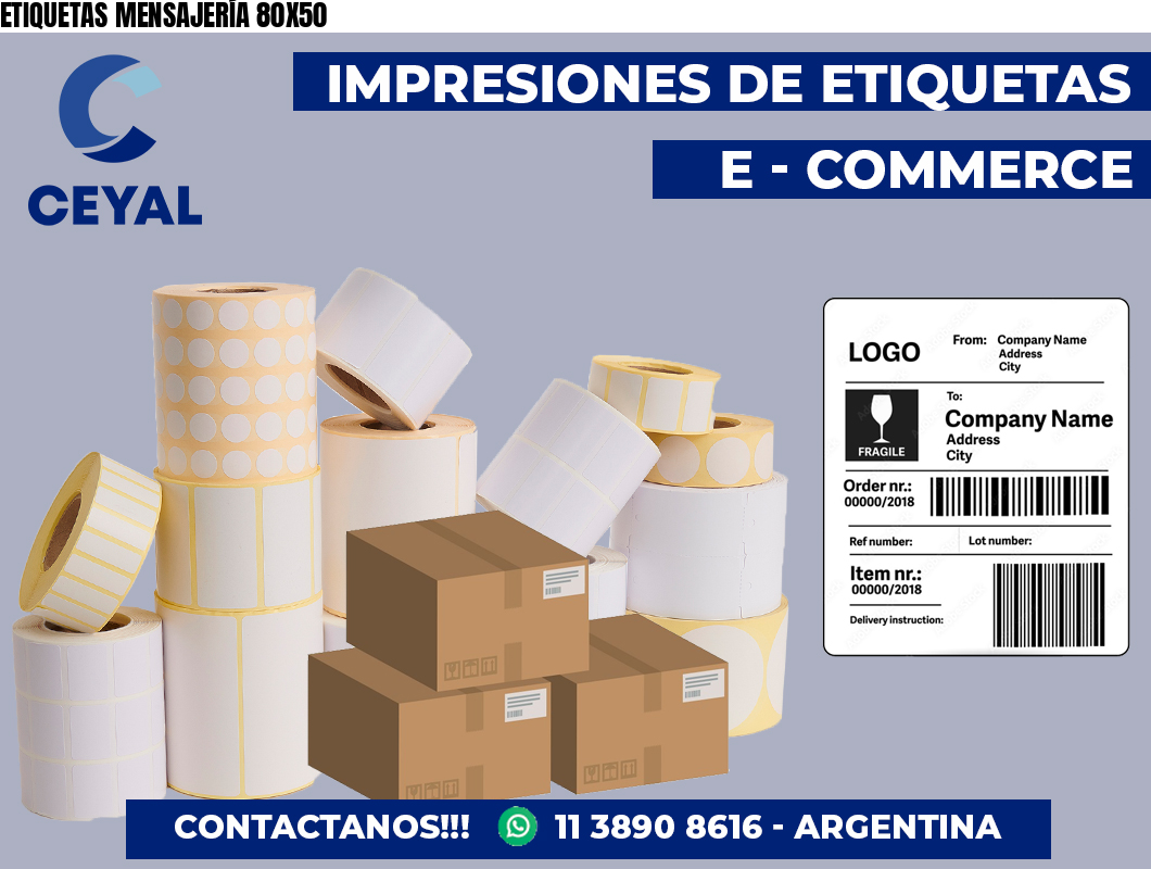 ETIQUETAS MENSAJERÍA 80X50