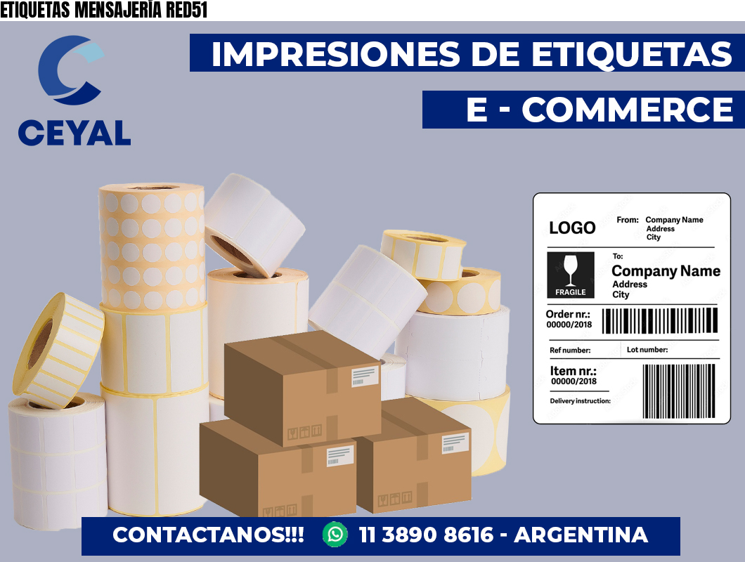 ETIQUETAS MENSAJERÍA RED51