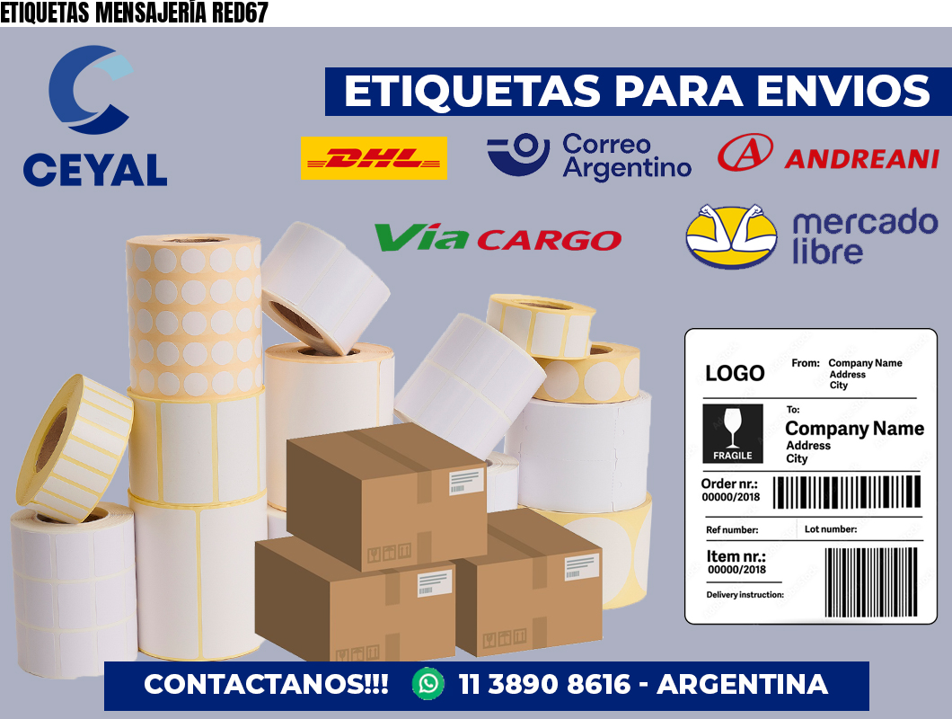 ETIQUETAS MENSAJERÍA RED67