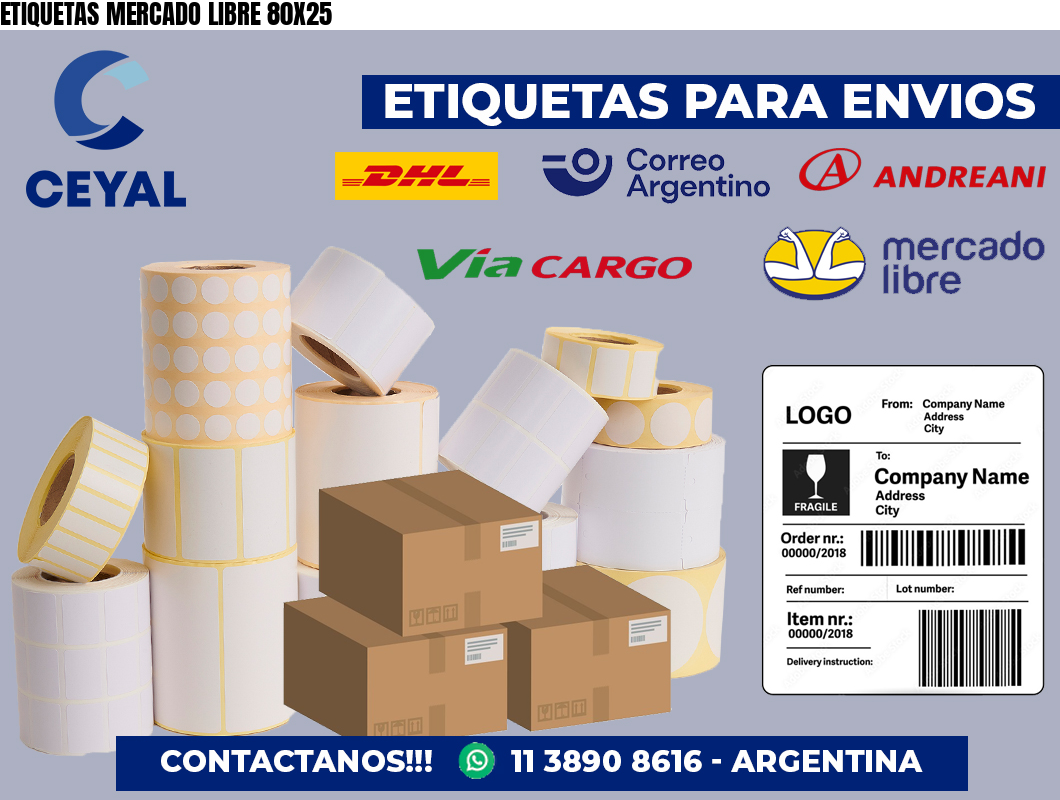 ETIQUETAS MERCADO LIBRE 80X25