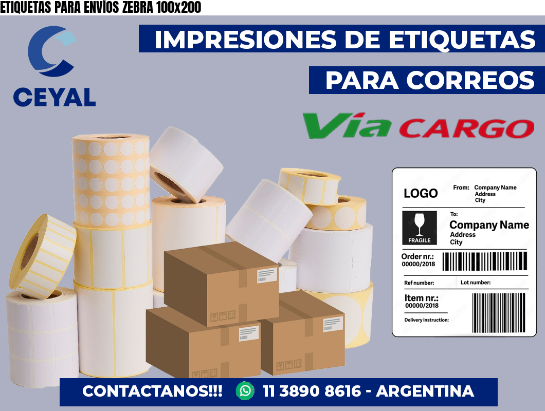 ETIQUETAS PARA ENVÍOS ZEBRA 100×200