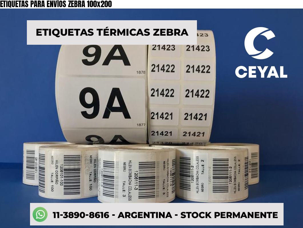 ETIQUETAS PARA ENVÍOS ZEBRA 100x200