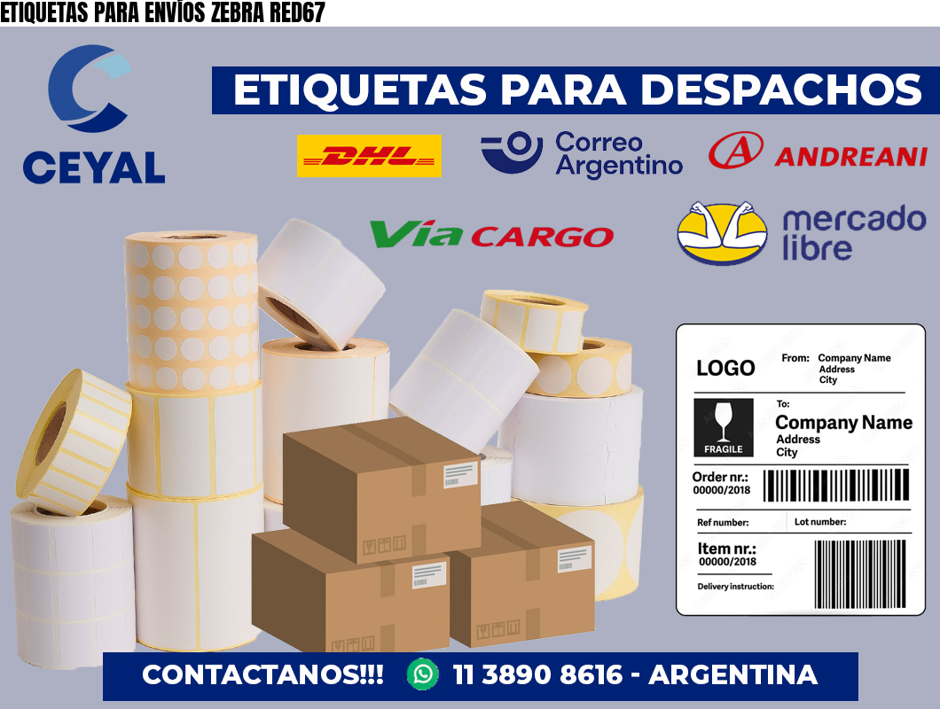 ETIQUETAS PARA ENVÍOS ZEBRA RED67