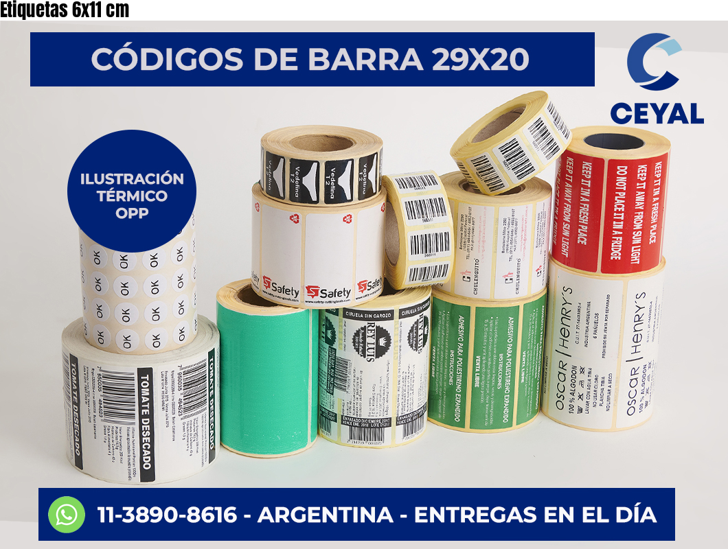 Etiquetas 6×11 cm