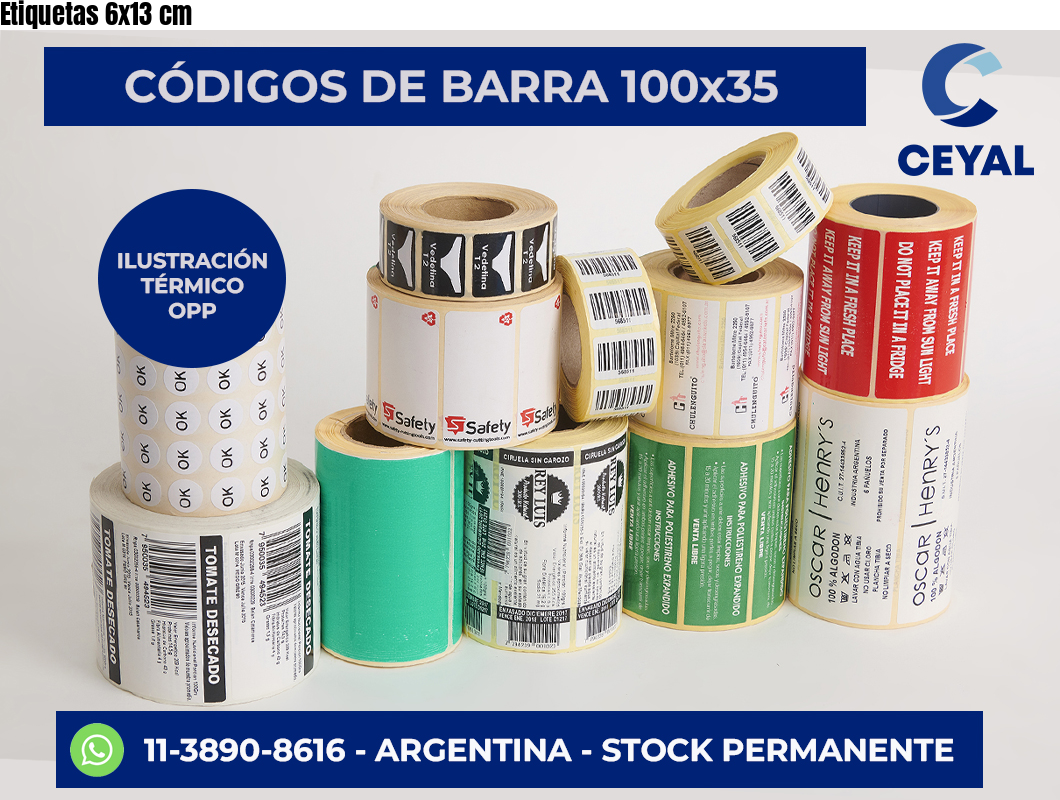 Etiquetas 6×13 cm