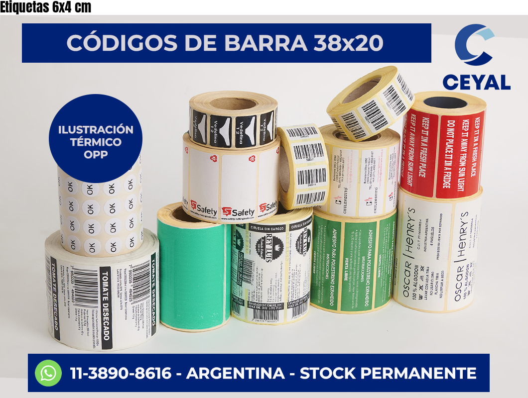 Etiquetas 6×4 cm